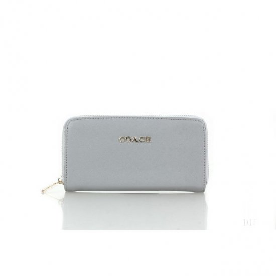 Coach Zip In Saffiano Small Grey Wallets FFL | Coach Outlet Canada